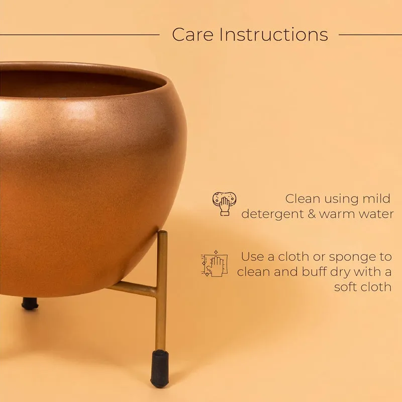 Kyari Therophyte Metal Planter With Stand media 4