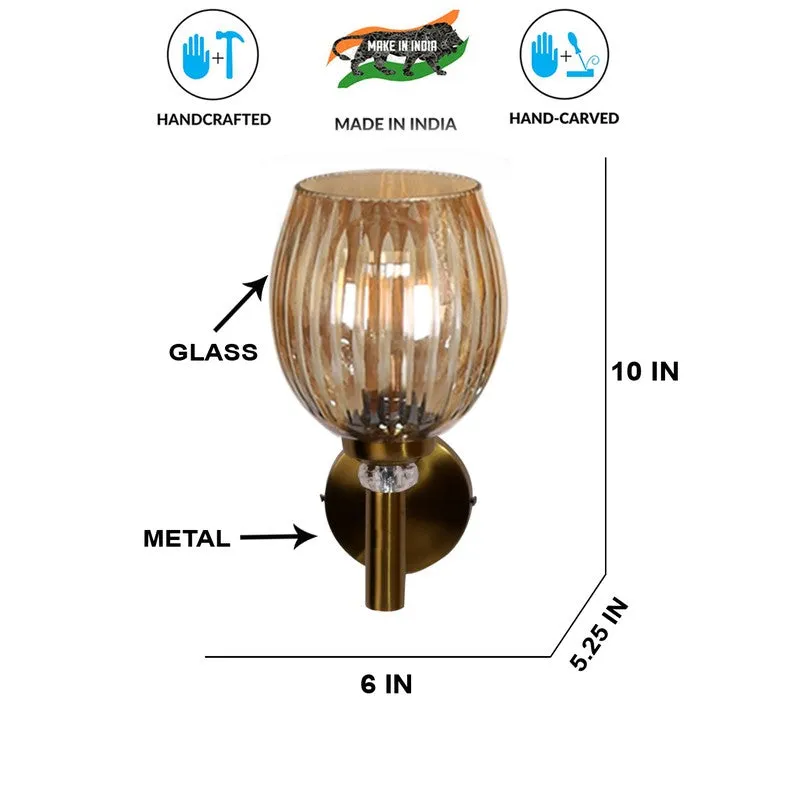 Warm Amber Golden Base Glass Wall Lamp media 9