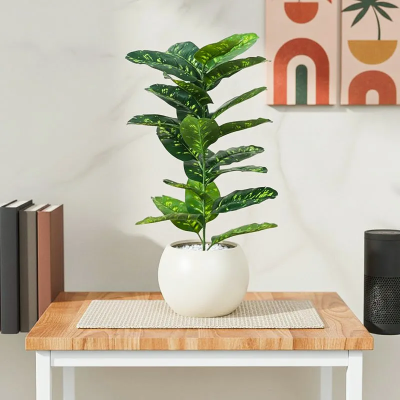 Tropikal Artificial Dieffenbachia Plant With Black Plastic Pot - 2.6 Feet media 1