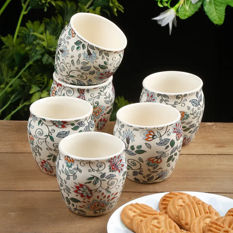 Botanical Handcrafted Ceramic Kulhad (220 mL) - Set Of Six media 1