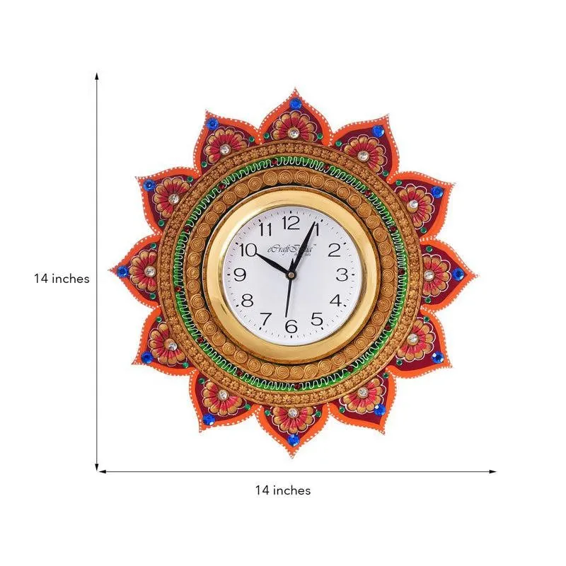 Decorative Paper Mache Handcrafted Wall Clock media 4