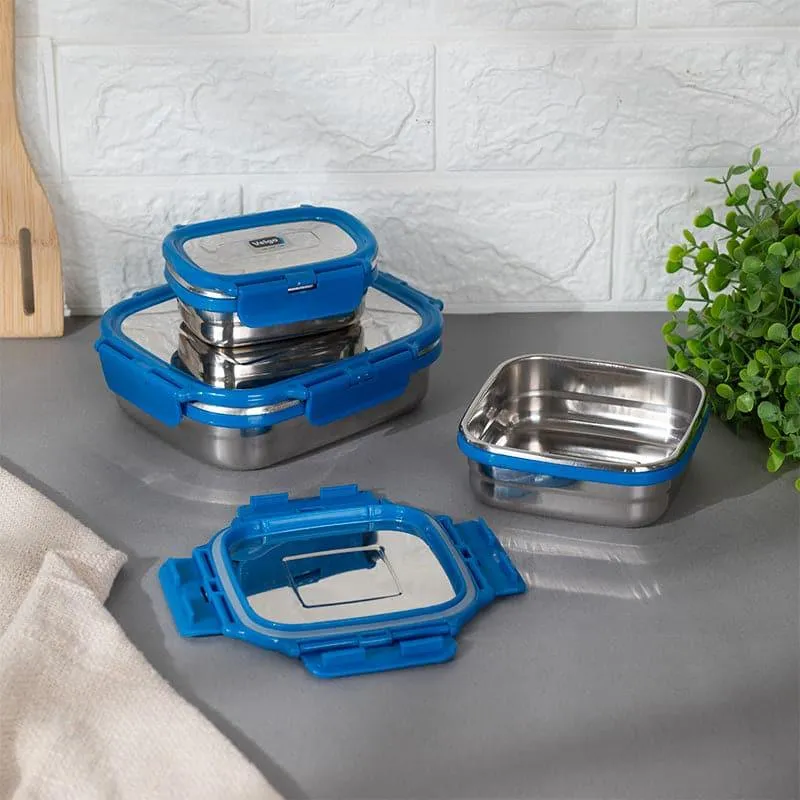Savory Sam Dark Blue Lunch Box (550/300/150 mL) - Set of Three media 1