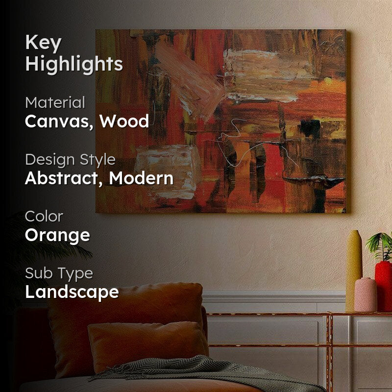Burst Of Orange Wall Painting - Gallery Wrap media 2