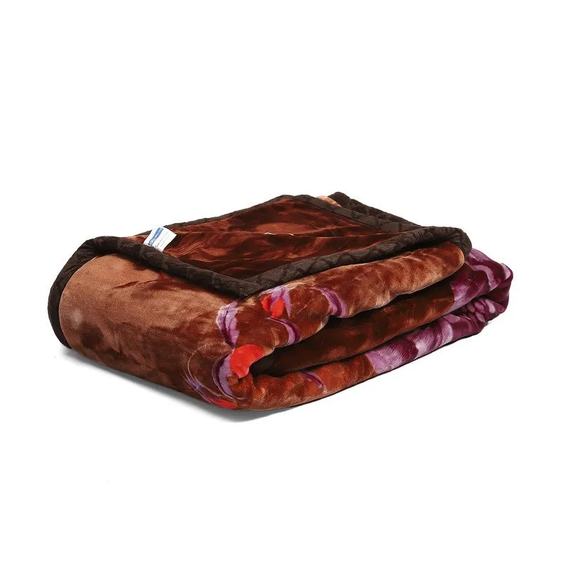 Monte Carlo Crimson Bloom Blanket (Brown,Red) - 1000 GSM media 5