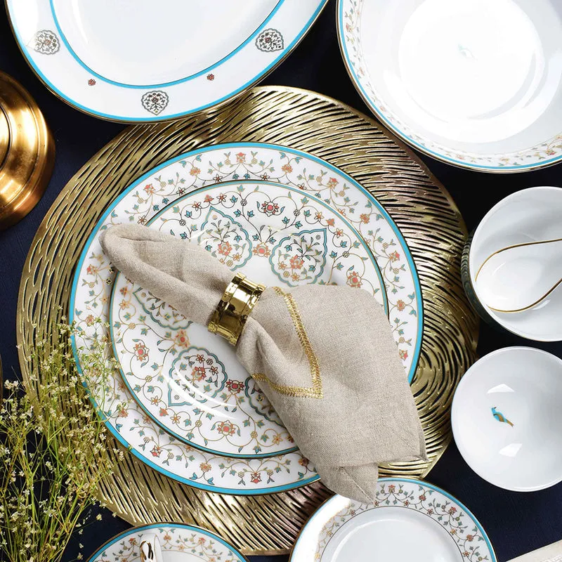Gilded Mavi 24k Gold Brushed Porcelain Dinner Set - 33 Piece Set media 6