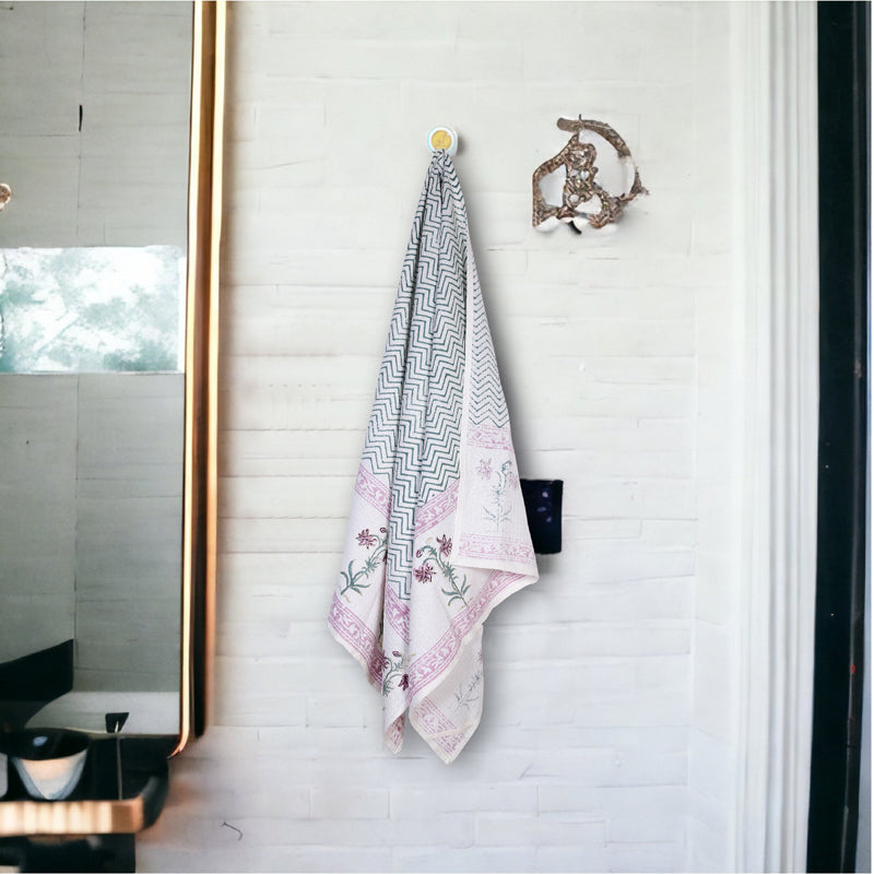 Amuda Floral Waffle Bath Towel