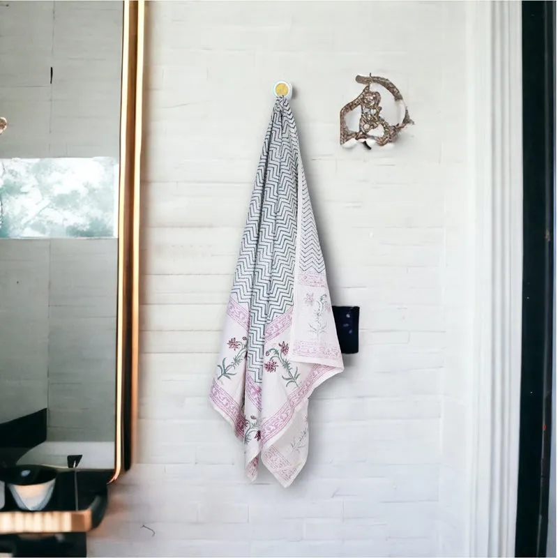 Amuda Floral Waffle Bath Towel media 1