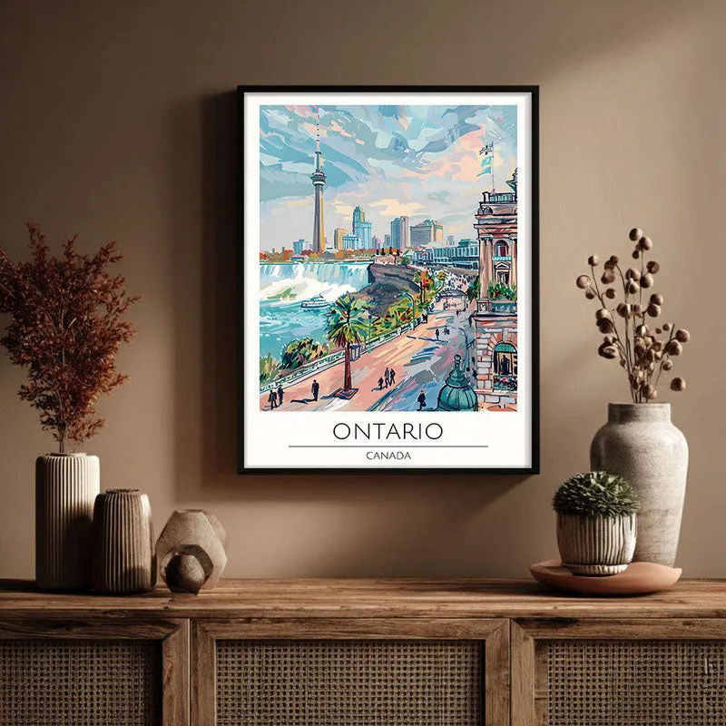 Vintage Ontario Framed Canvas Wall Painting media 3