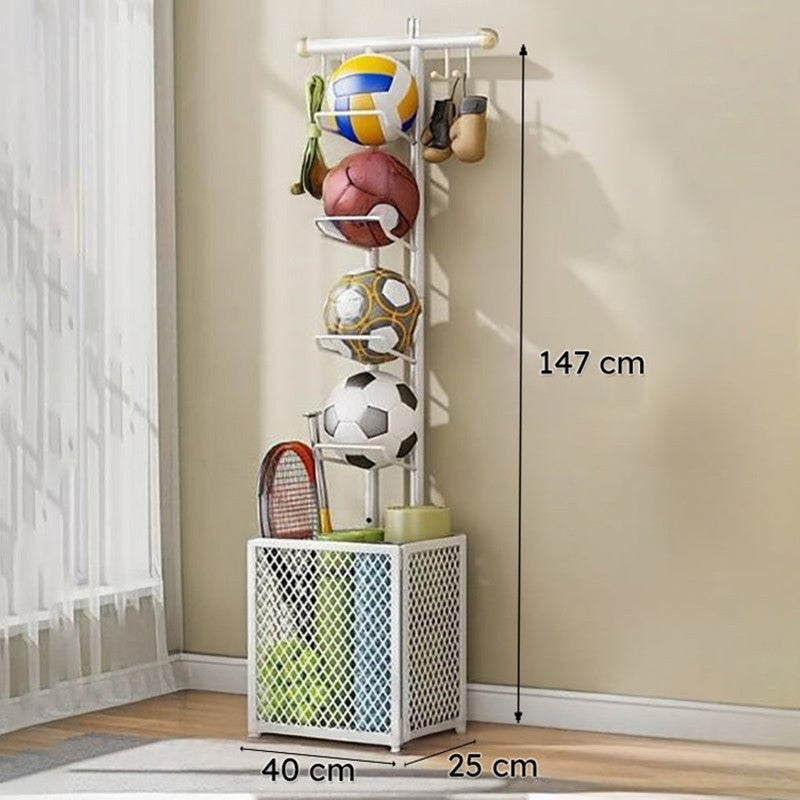 Velora Ball Storage Rack - White media 6