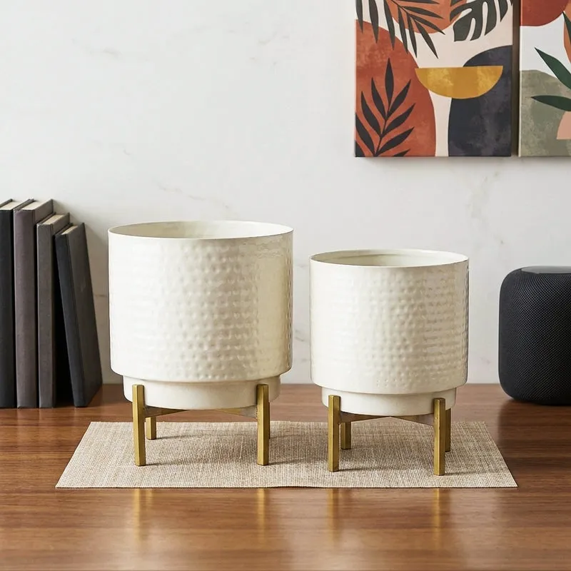 Creta Metal Planter - Set Of Two media 1