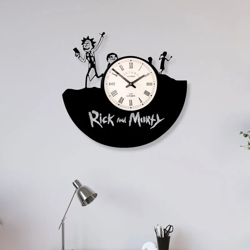 Galaxy Steel Analog Wall Clock - Black media 1