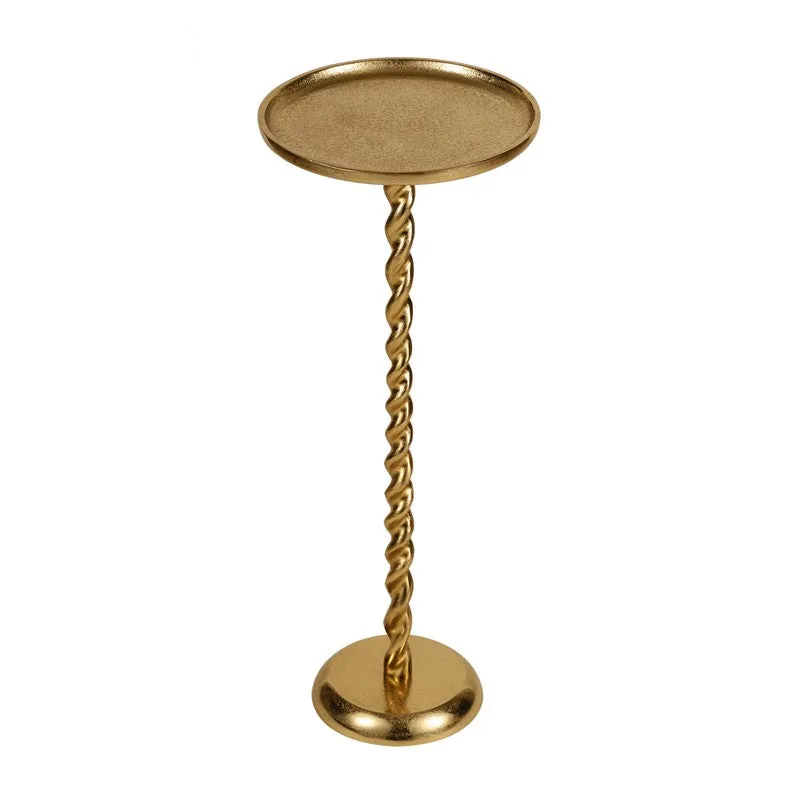 Spiral Base Aluminum Side Table - Gold media 3