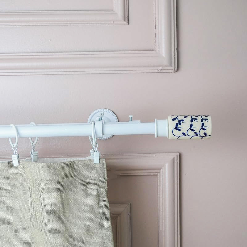 Coraline Duo Extendable 1" Double Curtain Rod With Round Finial & Brackets media 3