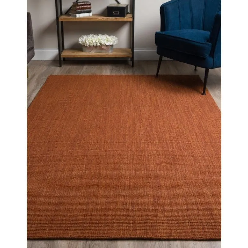 Ethereal Hand Loomed Wool Rug - Rust media 3