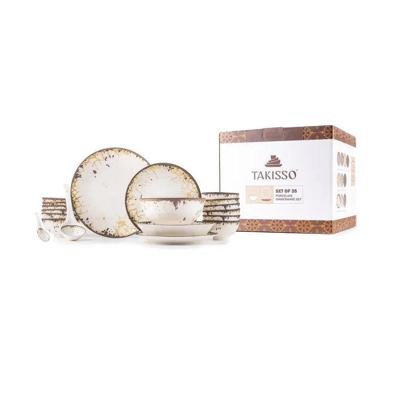 MealBlend Porcelain Dinner Set - 35 Piece Set - 8