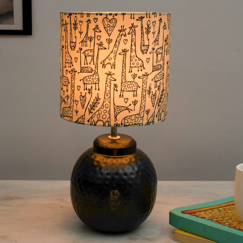Marie Wilda Fabric Table Lamp - Yellow,Black