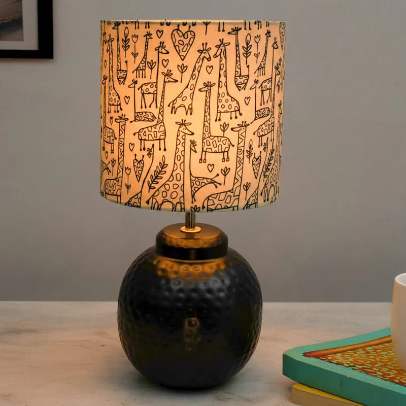 Marie Wilda Fabric Table Lamp - Yellow,Black media 1