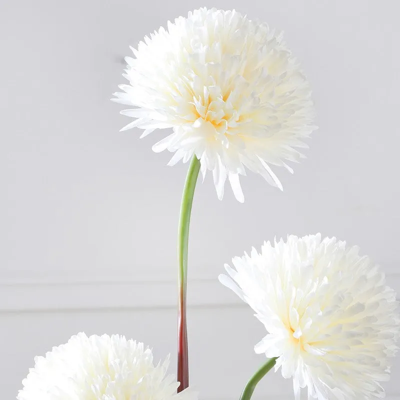 Autumn Chrysanthemum Artificial Flower Stem - White media 5