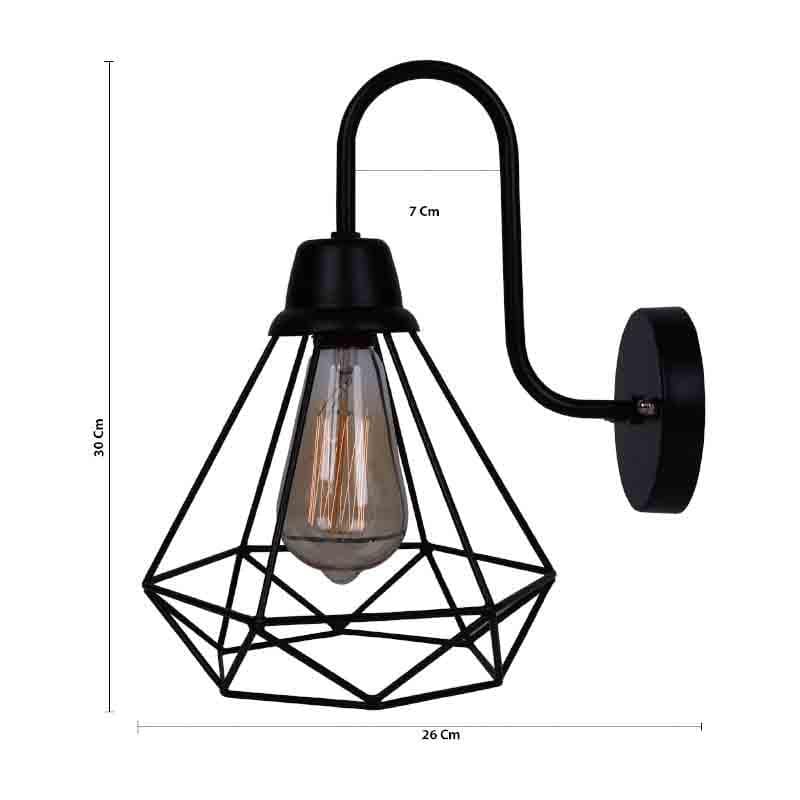 Dapper Diamond Metal Wall Lamp - Black media 6