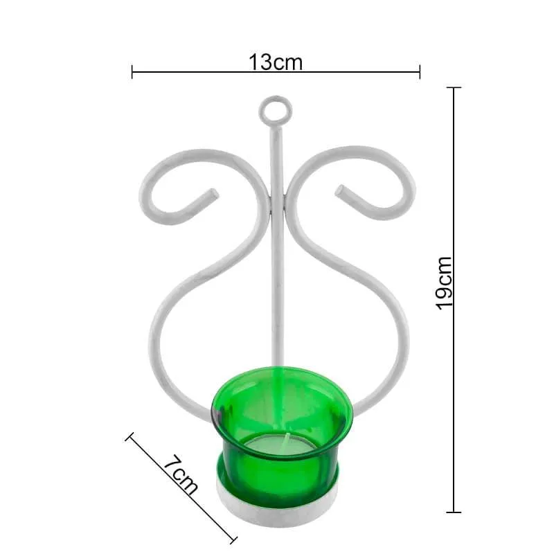 Seina White Frame Sconce Candle Holder (Green) - Set Of Two media 4