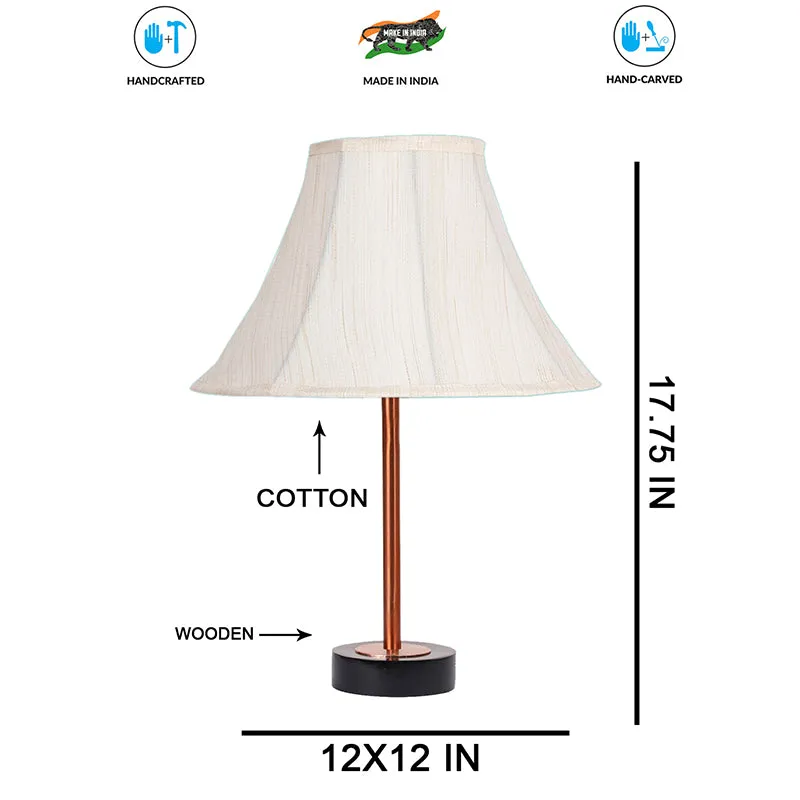 Ceylon Arc Rodin Wooden Table Lamp - OffWhite,Copper,Black media 7