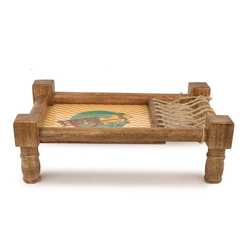 Rafiya Wooden Handcrafted Serving Stand media 5