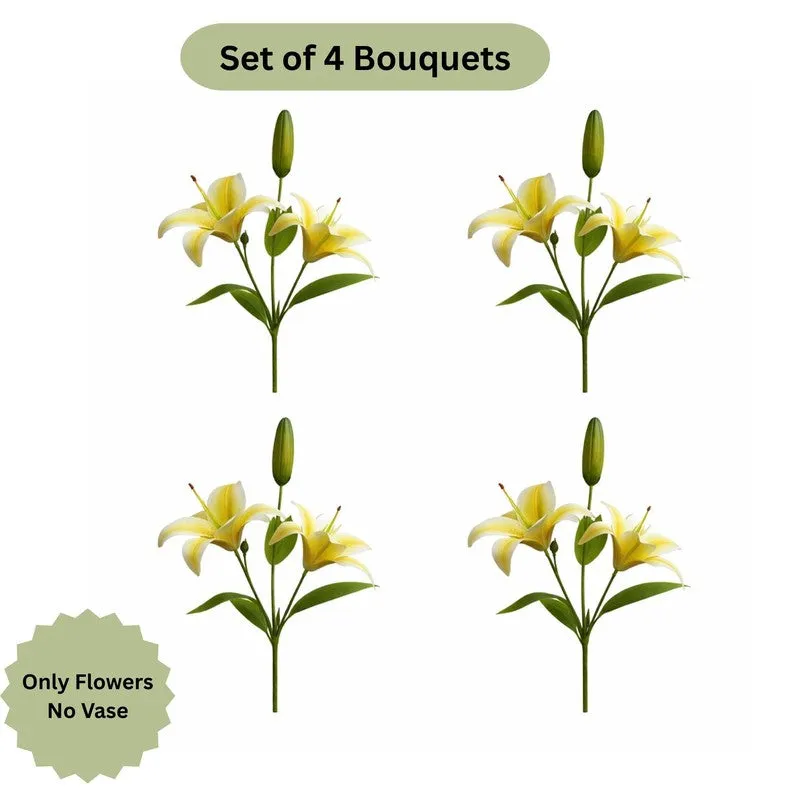 Petalune Lily Artificial Flower - Set Of Four media 6