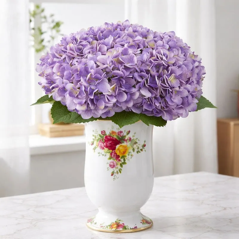 Lilac Aura Polyester Artificial Hydrangea Flower - Set of Four media 1