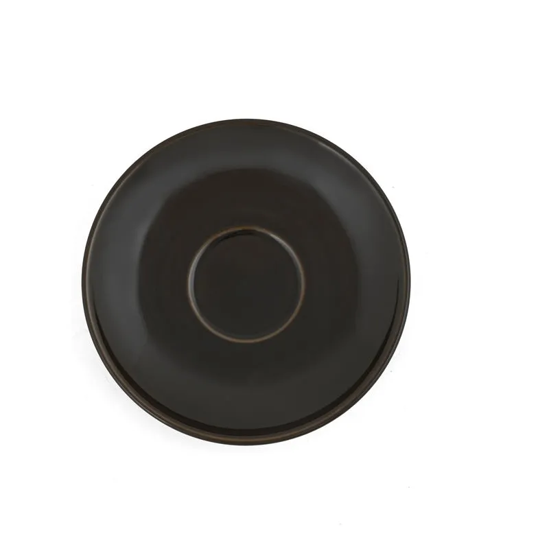 BrewBliss Porcelain Cup & Saucer (Deep Brown/220 mL Each) - Set of Six - 7