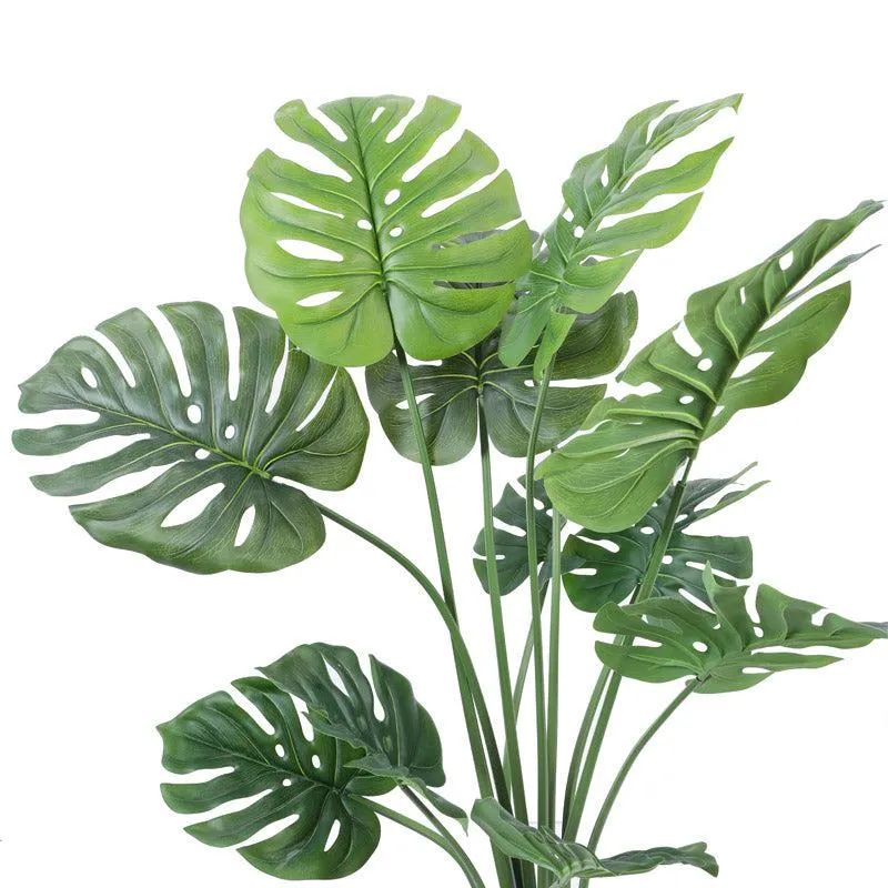Artificial Realistic Monstera Plant With Black Plastic Pot - 3.9 Feet media 6