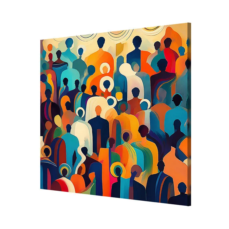 Pop Diverse People Crowd Wall Painting media 5