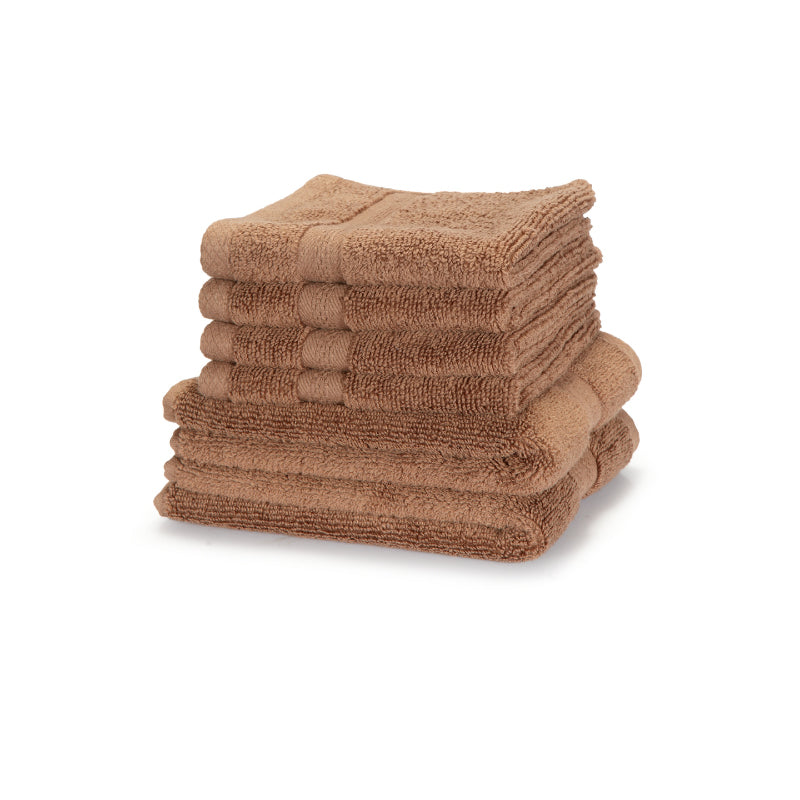 Miorah Hand & Face Towel Combo (Brown) - Six Piece Set media 3