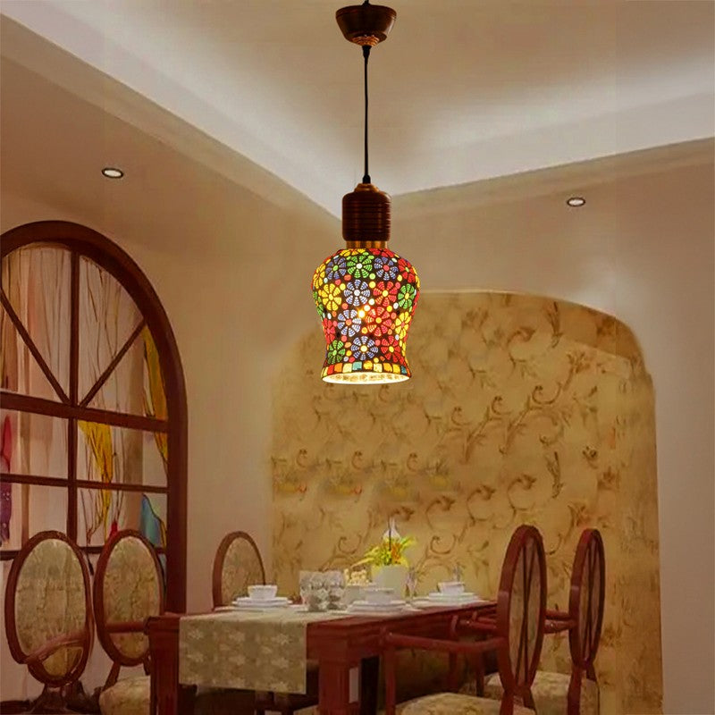 Mosaic Stripe Pendant Wooden Ceiling Lamp