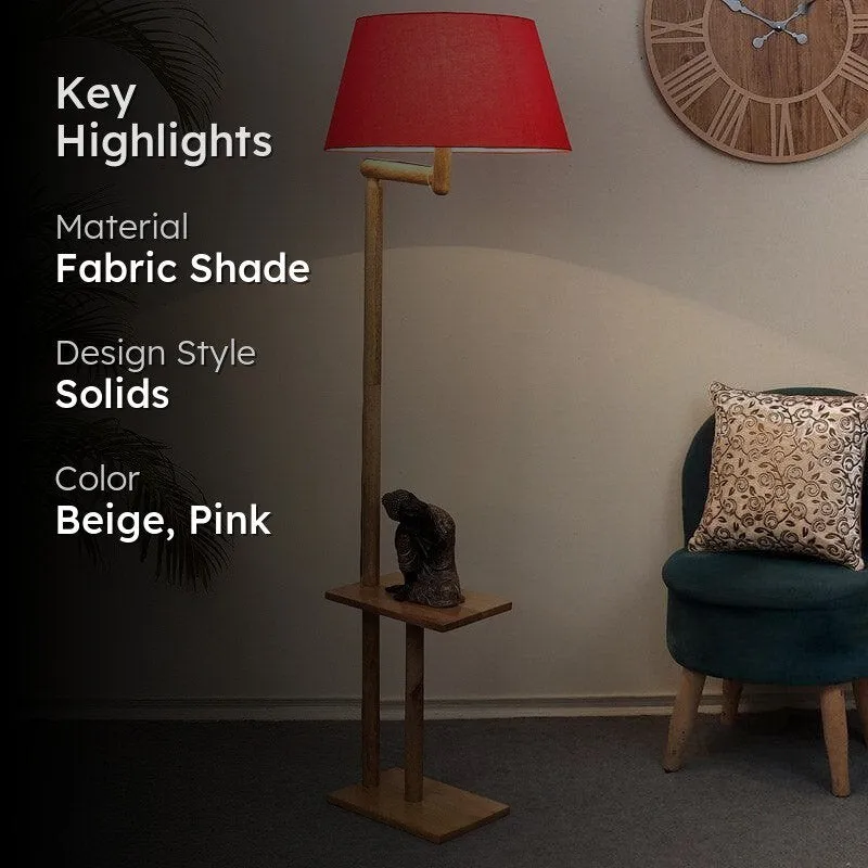 Eartha Enya Floor Lamp With Shelf - Maroon media 2