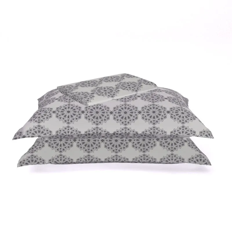 Himeya Comfort Percale Gilded Trellis Cotton Bedsheet (Grey) - 144 TC media 4
