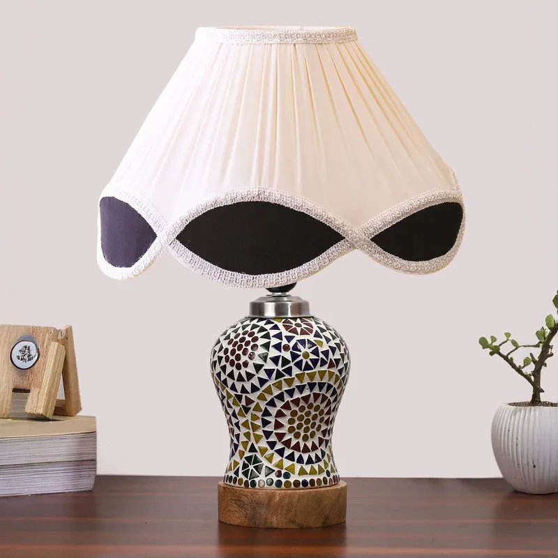 Aurenique Arc Pleated Wooden Table Lamp - Multicolor media 4