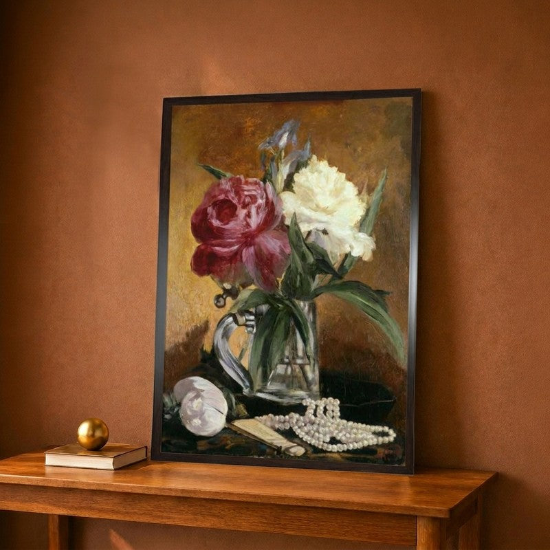 Peonies 1862 Canvas Wall Painting - 9 x 12 Inches