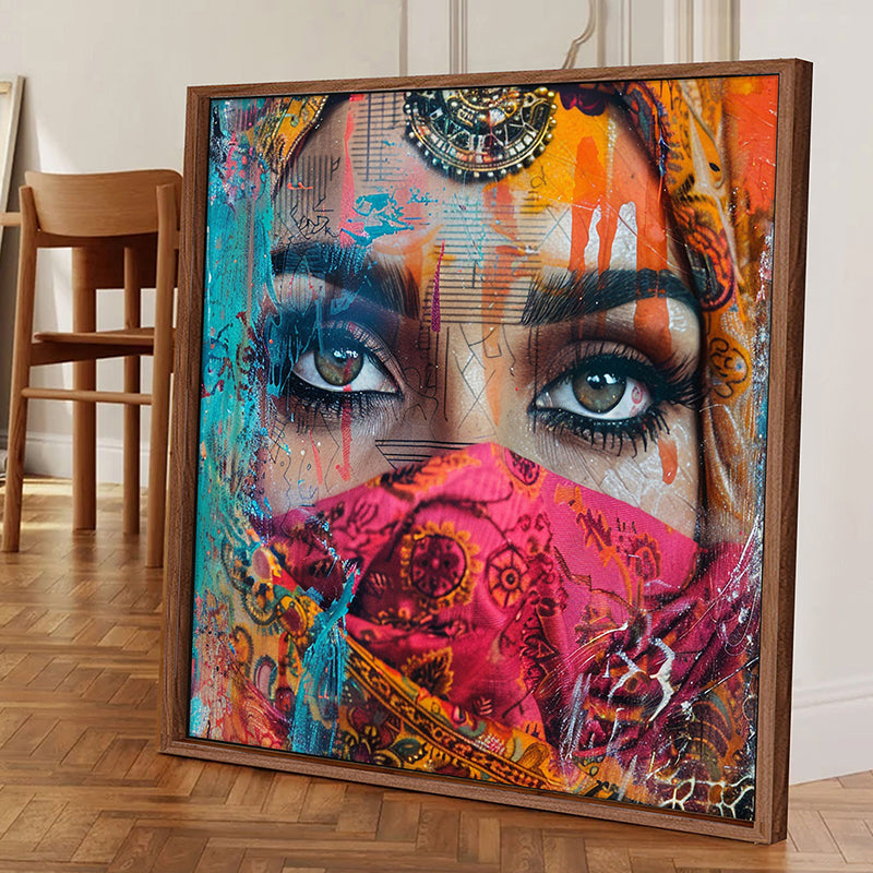 Vibrant Eyes Canvas Wall Art With Frame media 2