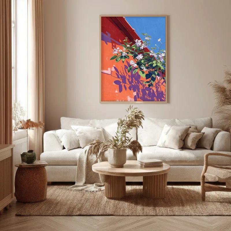 Azure Blush Canvas Wall Painting - Brown Frame media 5