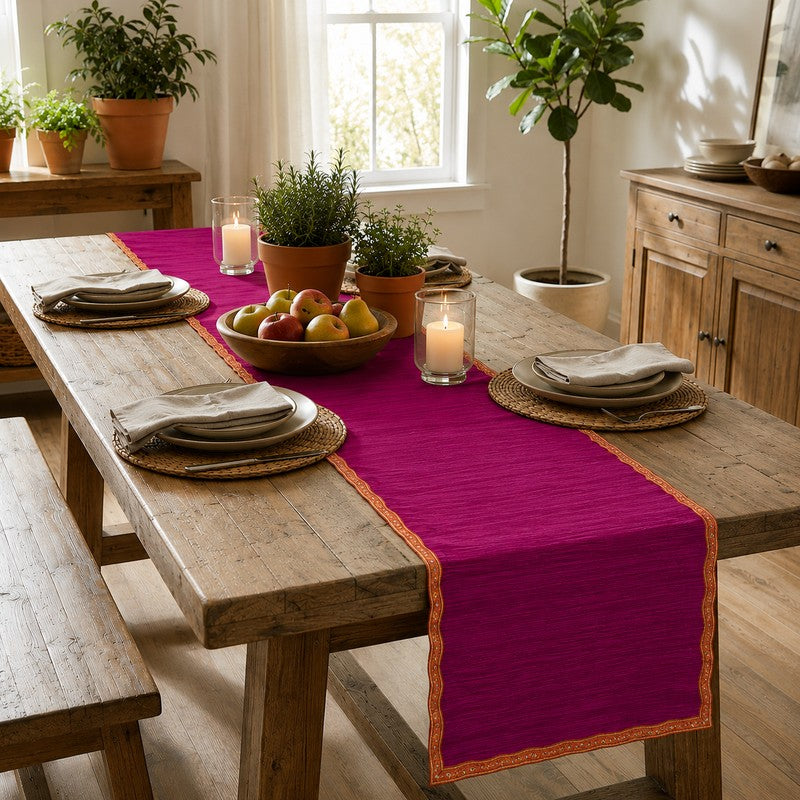 Dining Flow Bamboo Table Runner - Pink - 4 Seater