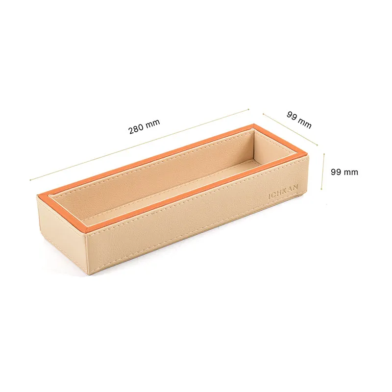 Tisca Faux Leather Cutlery Tray - Beige media 9