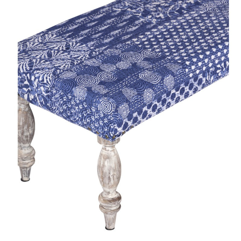Brixo Sheesham Wooden Bench with Stools (Blue) - Three Piece Set media 6