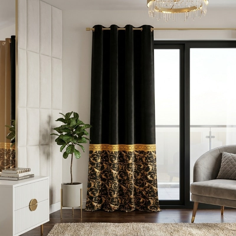 Regal Slate Satin Curtain with Lining