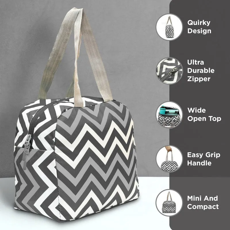 Hexiq Polyester Lunch Bag - Black & White media 7