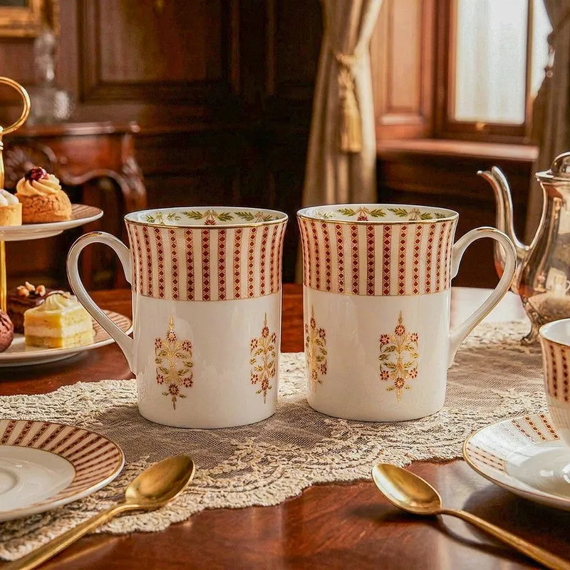 Gilded Classic 24k Gold Brushed Porcelain Coffee Mug (300 mL Each) - Set Of Six media 3