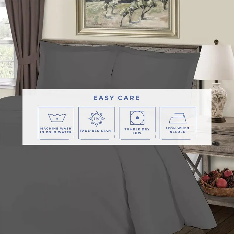 Evelyn 100% Cotton Satin Weave Bedding Set - Grey - 400 TC media 4