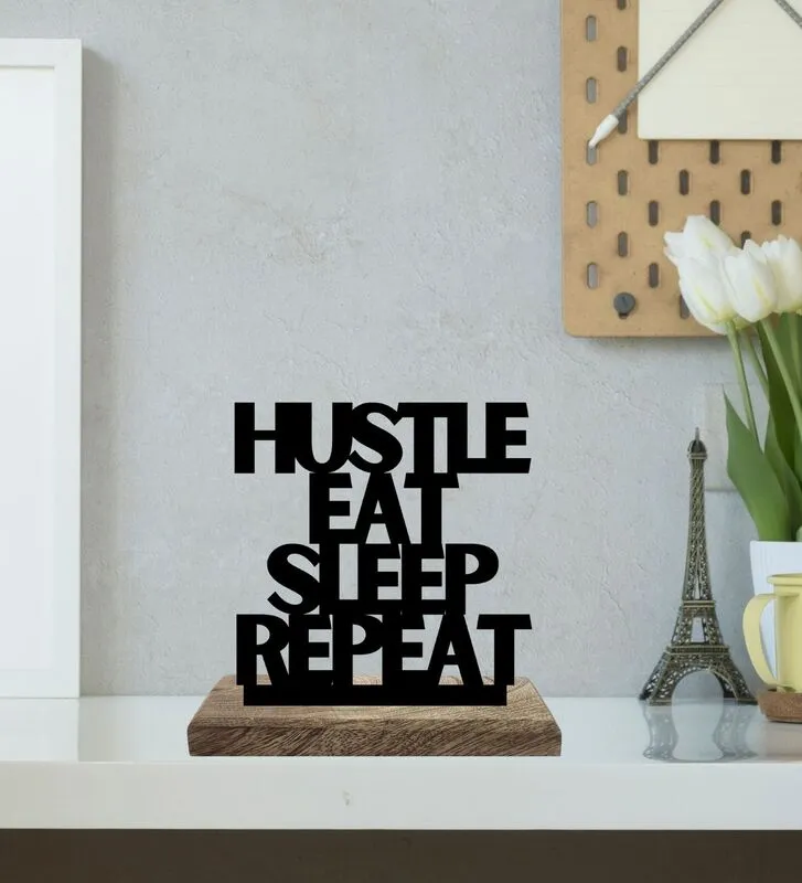 Crazy Hustle Momentum Typography Showpiece - Set Of Two media 4