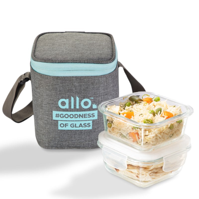 Tifro Leak Proof Glass Lunch Box (320 mL Each) - Set Of Two media 4
