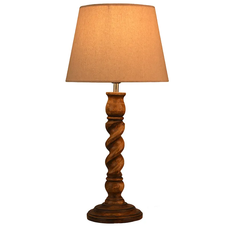 Spira Cone Cotton Table Lamp - Beige,Brown media 3