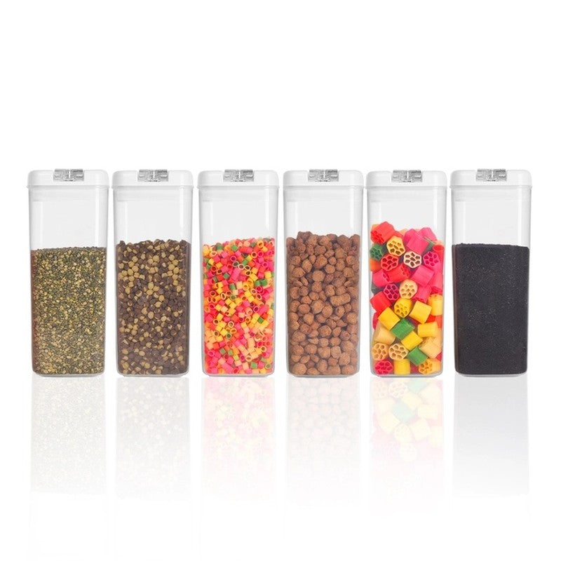Snaplock Fresh Lock  Air Tight Container (White/1500 mL Each) - Set of Six media 3